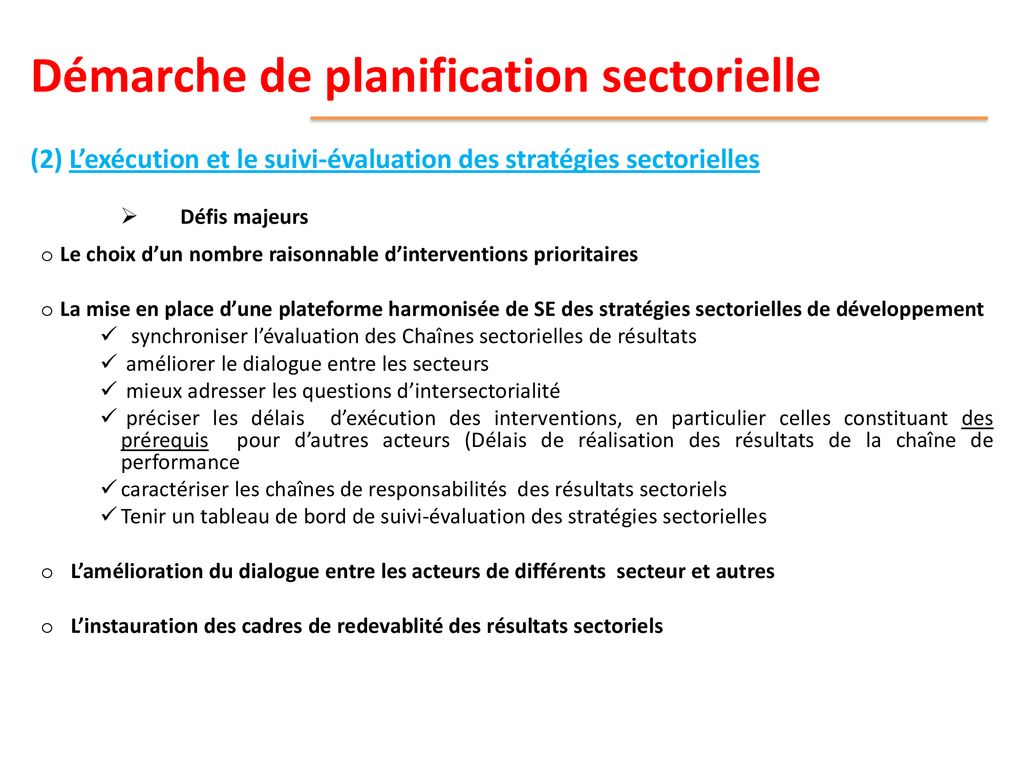 Module N La Planification Sectorielle Ppt T L Charger